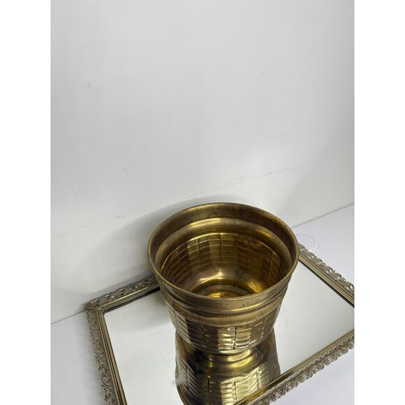 Lacquer Brass Planter for House plants, Made in India, Vintage - Picture 4 of 9